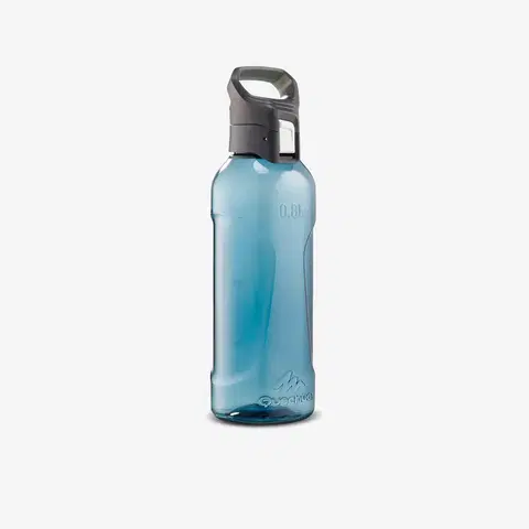 kemping Turistická plastová fľaša MH500 s rýchlouzáverom 0,8 litra modrá