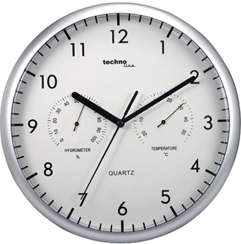 Hodiny Nástenné hodiny s teplomerom a vlhkomerom Techno Line, 26 cm