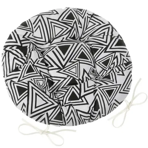 Záhradné slnečníky a doplnky Bellatex Sedák Adela okrúhly prešívaný Trojuholníky čierna, 40 cm