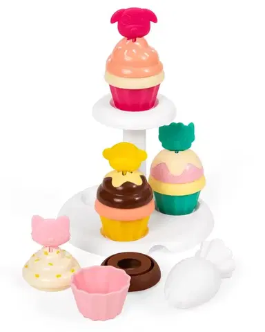 Drevené hračky SKIP HOP - Zoo stohovacie Cupcakes s meniacimi sa farbami 3y+