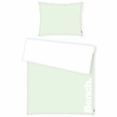 Obliečky Bench Bavlnené obliečky bielo-zelená, 140 x 200 cm, 70 x 90 cm