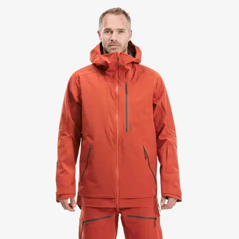 bundy a vesty Pánska lyžiarska bunda FR500 červená