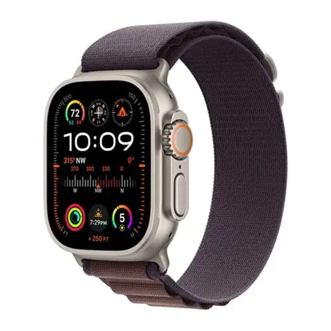 Inteligentné hodinky Apple Watch Ultra 2 GPS , 49mm , titánové puzdro  s alpinským remienkom indigová - M