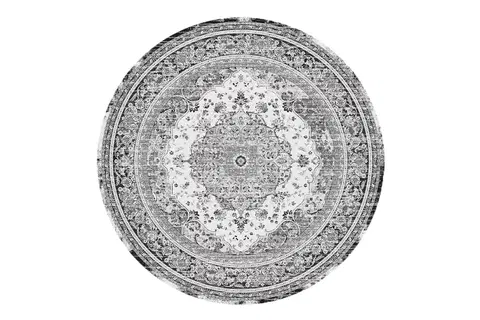 Koberce Norddan Dizajnový okrúhly koberec Maile 200 cm čierno-biely