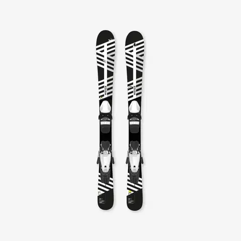 lyžiar Detské zjazdové lyže Boost 500 Kid Player s viazaním čierno-biele