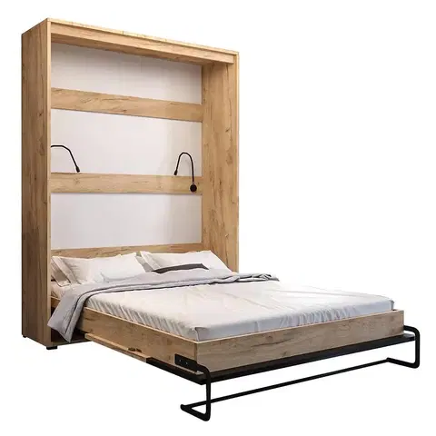 Jednolôžkové postele Sklápacia posteľ  PARADISE 160 Vertikálne CRAFT zlatý/čierny mat