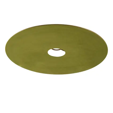 Tienidlo na lampu Zamatové ploché tienidlo zelené so zlatou 45 cm