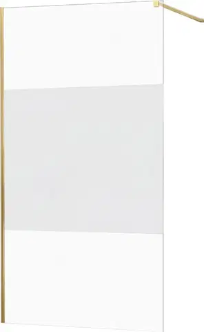 Sprchové dvere MEXEN/S - KIOTO Sprchová zástena WALK-IN 080x200 cm 8 mm, zlatá, Transparent/matné sklo 800-080-101-50-35