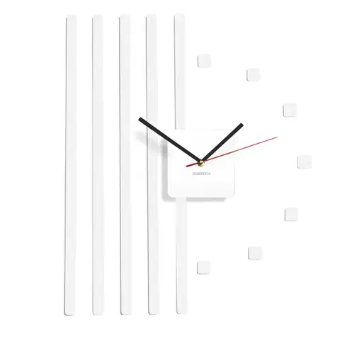 Hodiny Nástenné akrylové hodiny štvorce Flex z10b, 58 cm, biele
