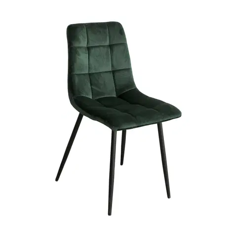 Jedálenské stoličky Jedálenská stolička BERGEN zelený zamat