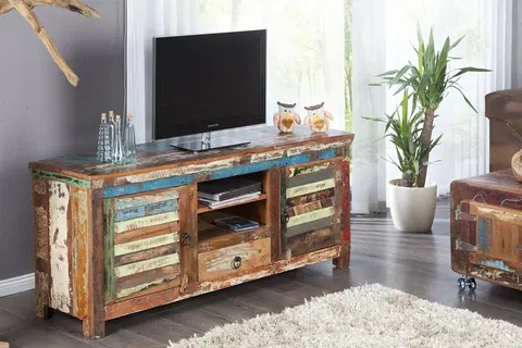 TV stolíky TV stolík IOKASTE Dekorhome Recyklované drevo