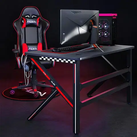 Písacie stoly GAME 1 herný stolík, čierna/červená