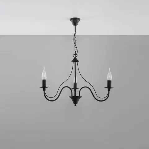 Lampy do obývačky Luster Minerwa 3 A-0217 čierna
