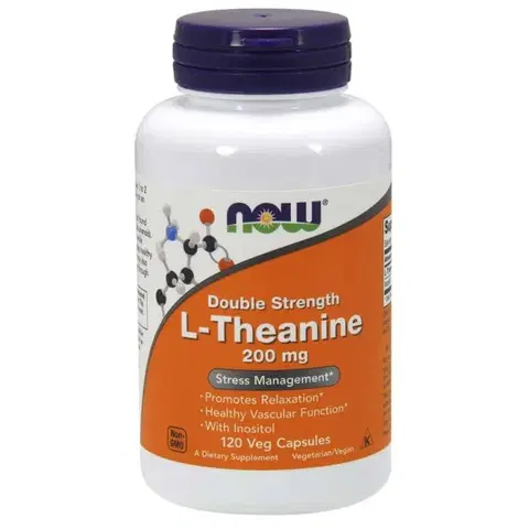 Ostatné aminokyseliny NOW® Foods L-Theanine s Inositolem Double Strength, 200 mg, 120 rastlinných kapsúl