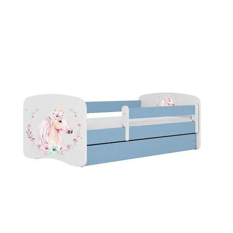 Jednolôžkové postele Detská Posteľ. Babydreams+Sz+M Modrá 70x140 Horse