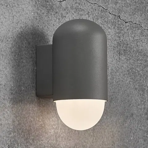 Vonkajšie nástenné svietidlá Nordlux Vonkajšie nástenné svietidlo Heka, antracitovo sivé, hliník, výška 21,6 cm