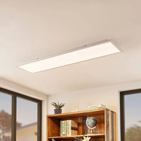 SmartHome stropné svietidlá Lindby Lindby Smart LED stropný panel Kjetil 120 x 30 cm Tuya RGB CCT