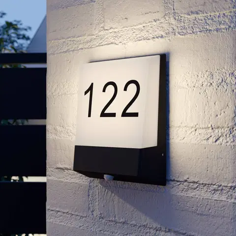 Osvetlenie domového čísla Lucande Lucande Kosman LED osvetlenie čísla, senzor