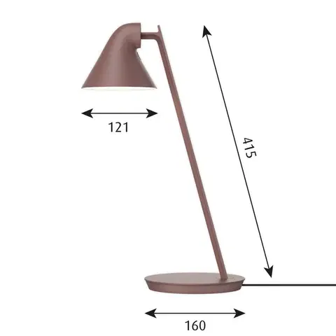 Stolové lampy Louis Poulsen Louis Poulsen NJP Mini stolová LED, ružovo hnedá