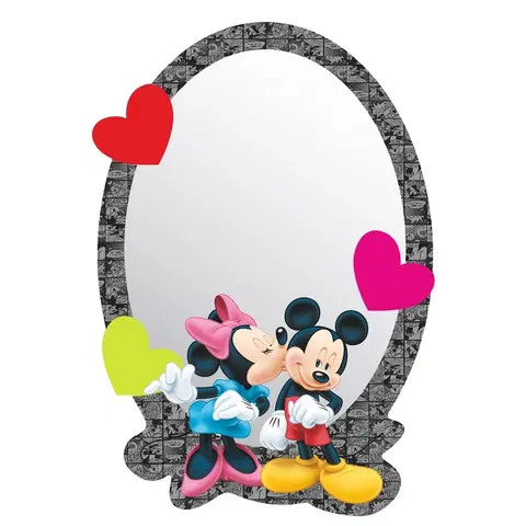 Samolepky na stenu AG Art Samolepiace detské zrkadlo Mickey & Minnie, 15 x 21,5 cm