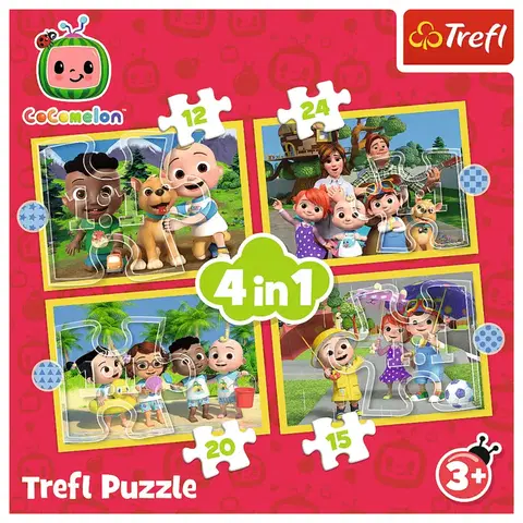 Hračky puzzle TREFL -  Puzzle 4v1 - Cocomelon, zoznámte sa s hrdinami / Cocomelon