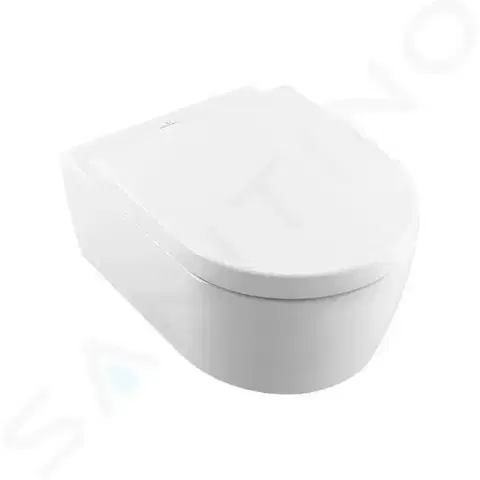 Záchody VILLEROY & BOCH - Avento Závesné WC s doskou SoftClosing, DirectFlush, CeramicPlus, alpská biela 5656HRR1
