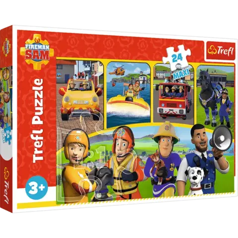 Hračky puzzle TREFL -  Puzzle 24 Maxi - Požiarnik Sam a priatelia / Prism A&D Fireman Sam