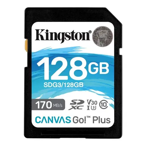 Pamäťové karty Kingston Canvas Go Plus Secure Digital SDXC UHS-I U3 128 GB | Class 10, rýchlosť 170/90 MB/s (SDG3/128 GB)