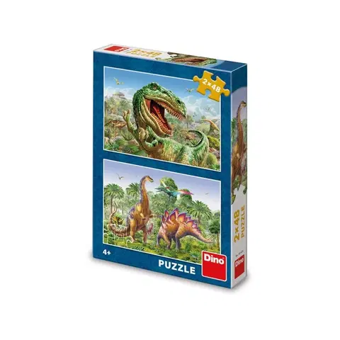 Hračky puzzle DINO - Súboj dinosaurov 2X48 puzzle