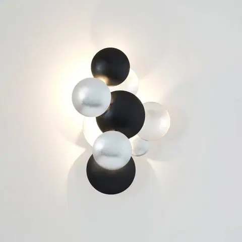 Nástenné svietidlá Holländer LED svetlo Bolladaria 3-pl. strieborná/čierna