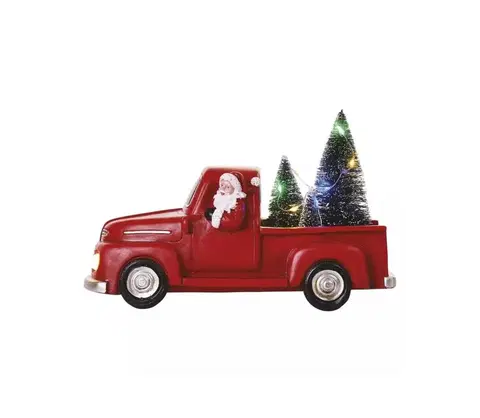 Vianočné osvetlenie  DCLW09 LED dekorace – Santa v autě s vánočními stromky 10 cm 3x AA vnitřní multicolor