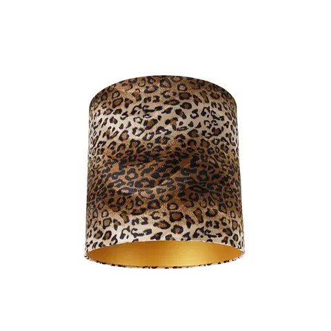 Tienidlo na lampu Velúrové tienidlo s leopardím dizajnom vo vnútri 40/40/40 zlatých