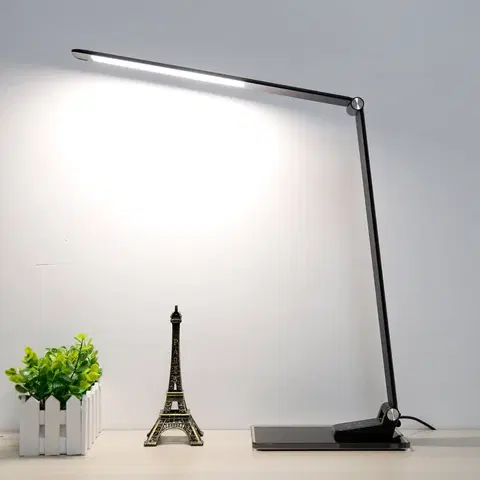 Stolové lampy na písací stôl Aluminor Stolná lampa LED Starglass so skleneným podstavcom