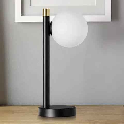 Stolové lampy miloox by Sforzin Stolná lampa Pomì 1-plameňová so sklenenou guľou
