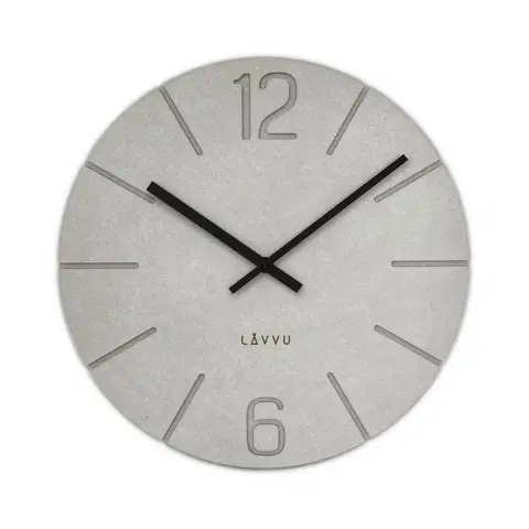 Hodiny LAVVU Sivé hodiny Natur, pr. 34 cm