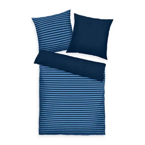 Obliečky Tom Tailor Bavlnené obliečky Dark Navy & Cool Blue, 140 x 200 cm, 70 x 90 cm