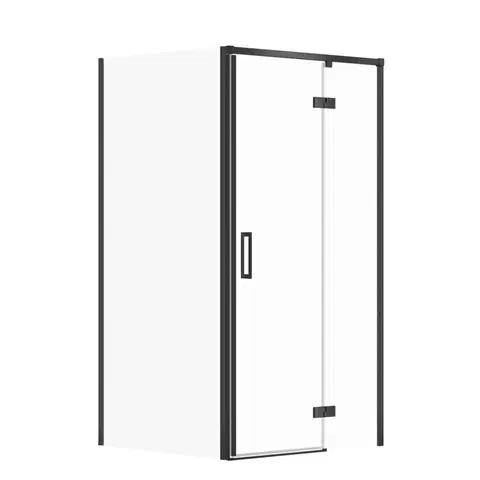 Sprchovacie kúty CERSANIT/S - Sprchovací kút LARGA 90x90 čierny, pravý, číre sklo S932-124/90