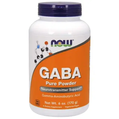 Náhrada steroidov NOW Foods GABA Pure Powder 170 g