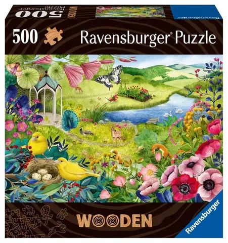Hračky puzzle RAVENSBURGER - Drevené puzzle divoká záhrada 500 dielikov