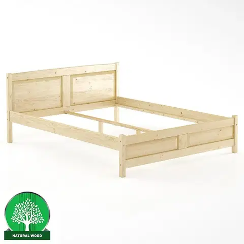 Drevené postele Posteľ borovica LK104–160x200 surová