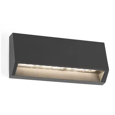 Vonkajšie nástenné svietidlá FARO BARCELONA Hranaté vonkajšie LED svietidlo Must šírka 15,8 cm