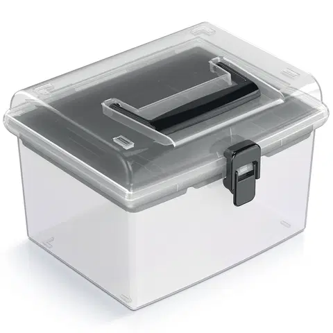 Úložné boxy NABBI NUF2HT plastový úložný box priehľadná / čierna
