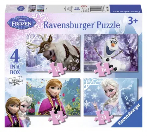 Hračky puzzle RAVENSBURGER - Ľadové Kráľovstvo 4 V1 12/16/20/24D