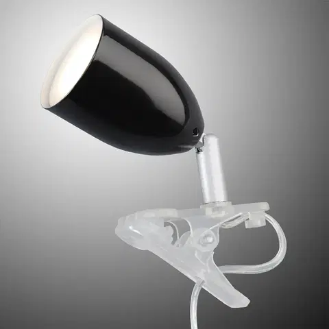 Stolové lampy s klipom Brilliant Moderná upínacia LED lampa LEO v čiernej