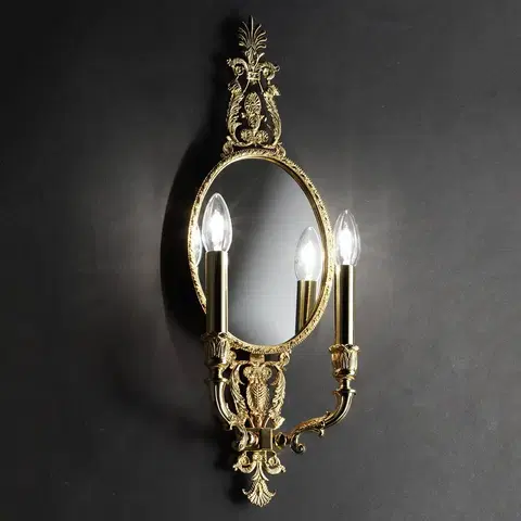 Nástenné svietidlá Masiero Majesta – 2-plameňové nástenné svietidlo, zrkadlo