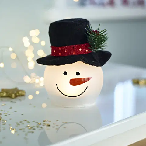 Drobné dekorácie a doplnky LED svetlo "Hlava snehuliaka"