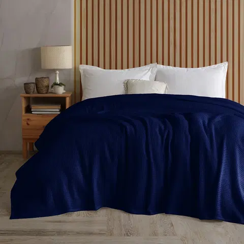 Prikrývky na spanie 4Home Bavlnený prehoz na posteľ Claire navy, 220 x 240 cm