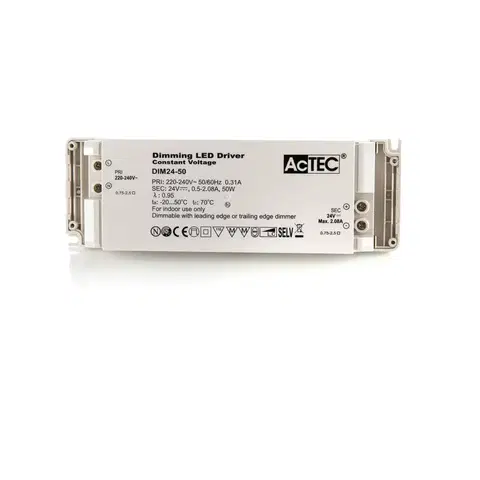 Napájacie zdroje s konštantným napätím AcTEC AcTEC DIM LED budič CV 24V, 50W, stmievateľný
