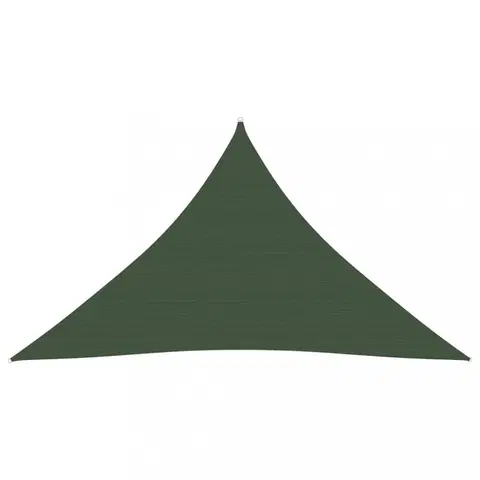 Stínící textilie Tieniaca plachta trojuholníková HDPE 2,5 x 2,5 x 3,5 m Dekorhome Tmavo zelená
