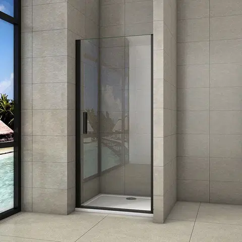 Sprchovacie kúty H K - Sprchové dvere jednokrídlové BLACK SAFIR D1 100, 98,7-101,7x 200 cm SE-BLACKSAFIRD1100SET